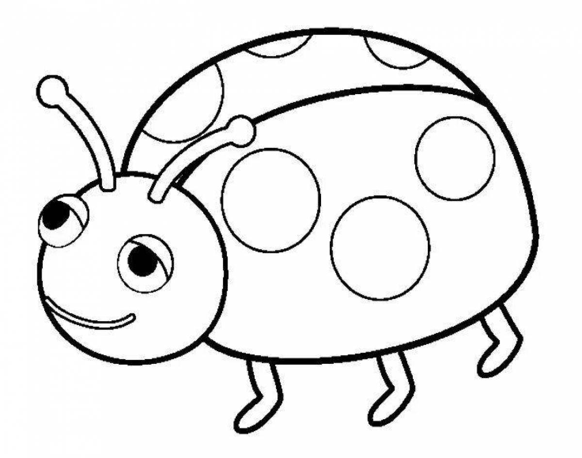 Sweet ladybug coloring for preschoolers