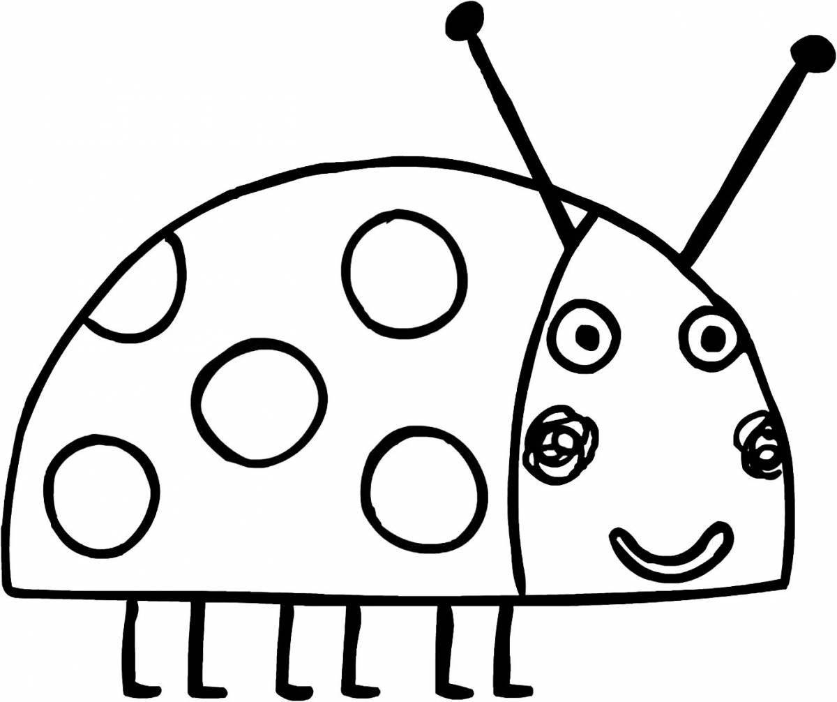Coloring book joyful ladybug for preschoolers