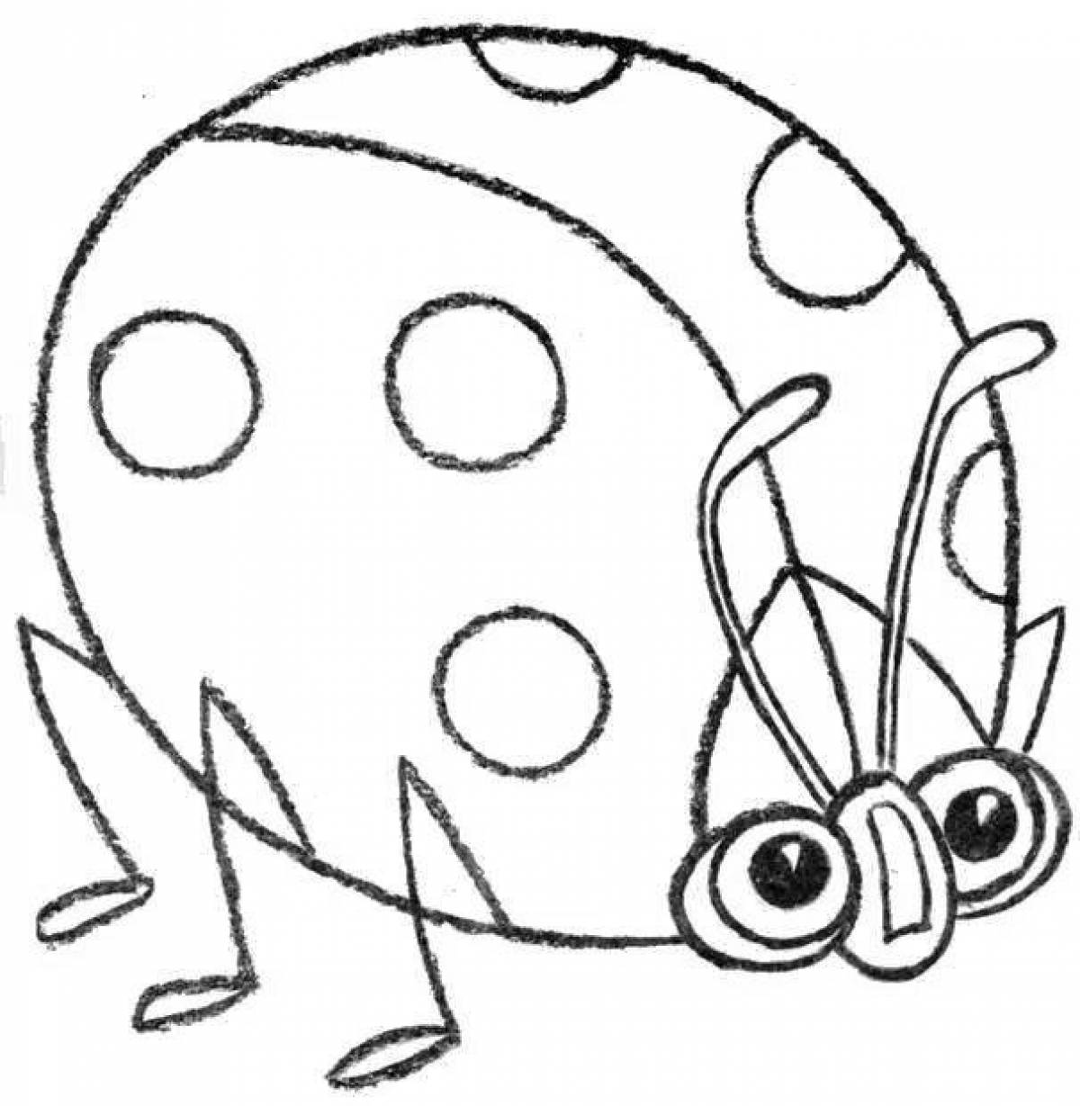 Joyful ladybug coloring for kids