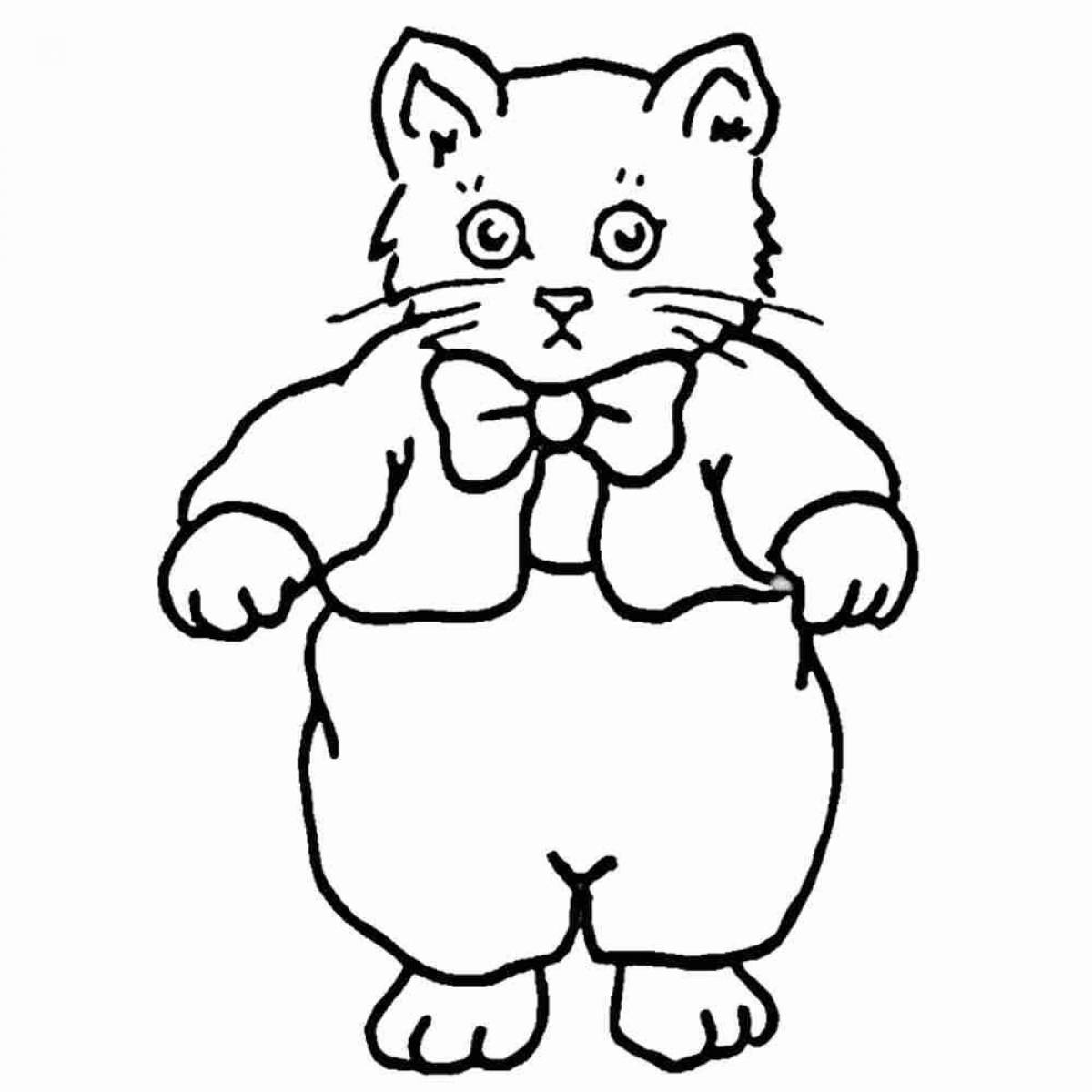 Coloring page exquisite bass cat
