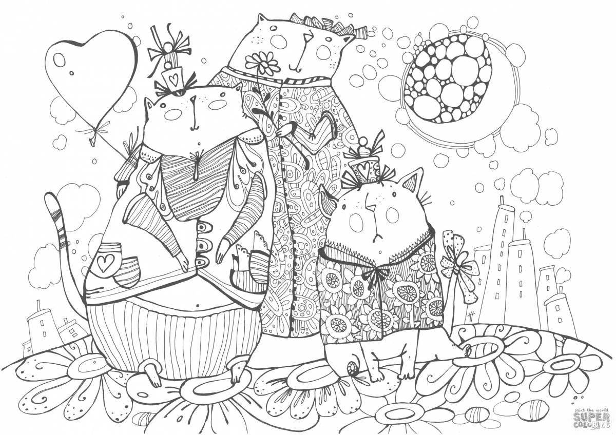 Fantastic cat perch coloring book