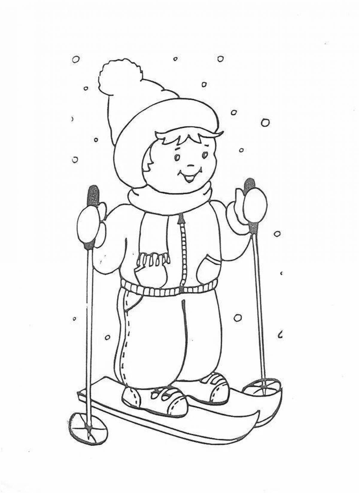 Sweet winter coloring for children 2-3 years old