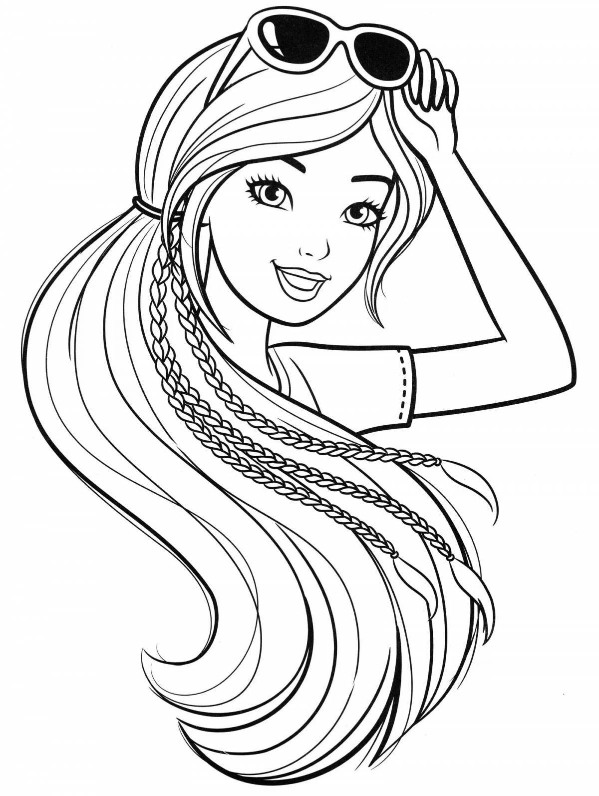 Coloring book shining barbie