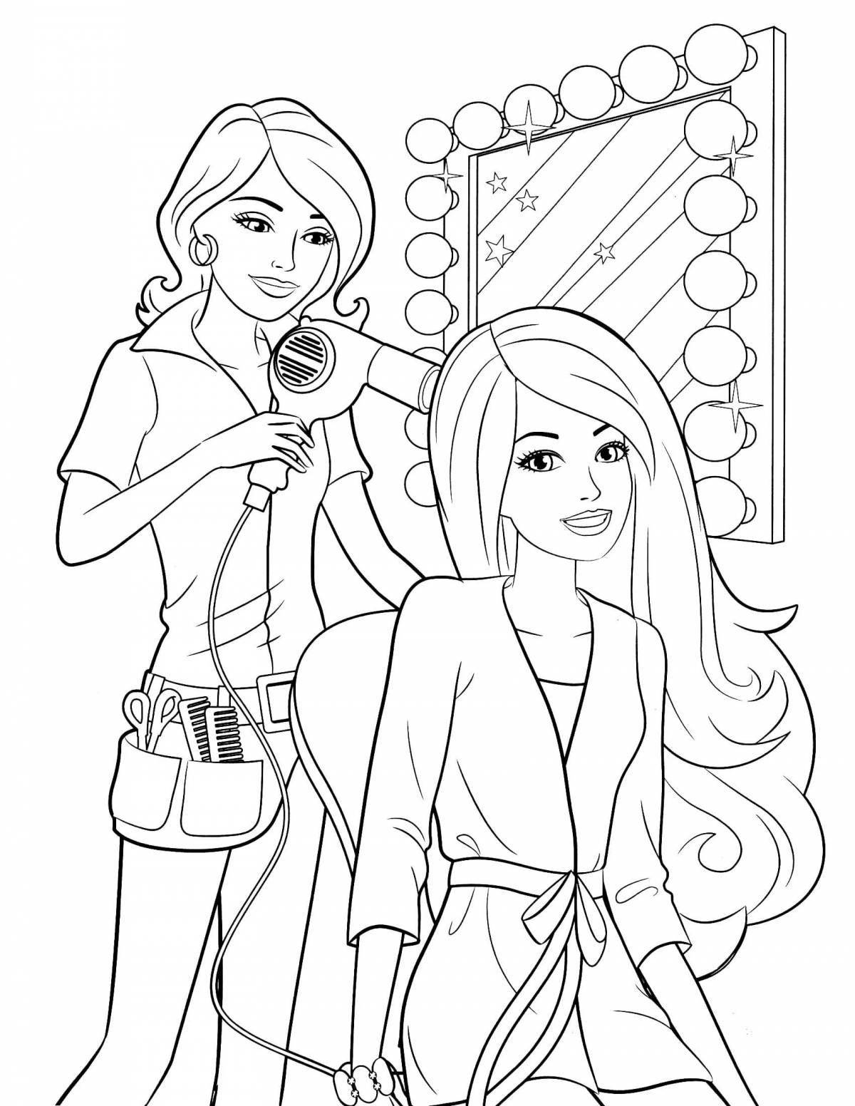 Barbie glitter coloring book