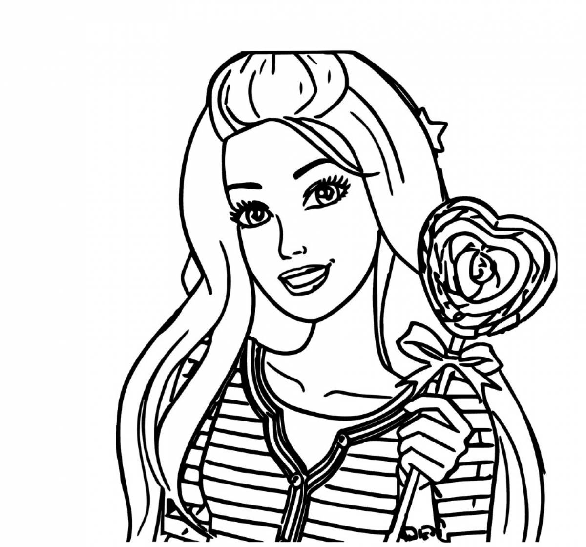 Bright barbie coloring page