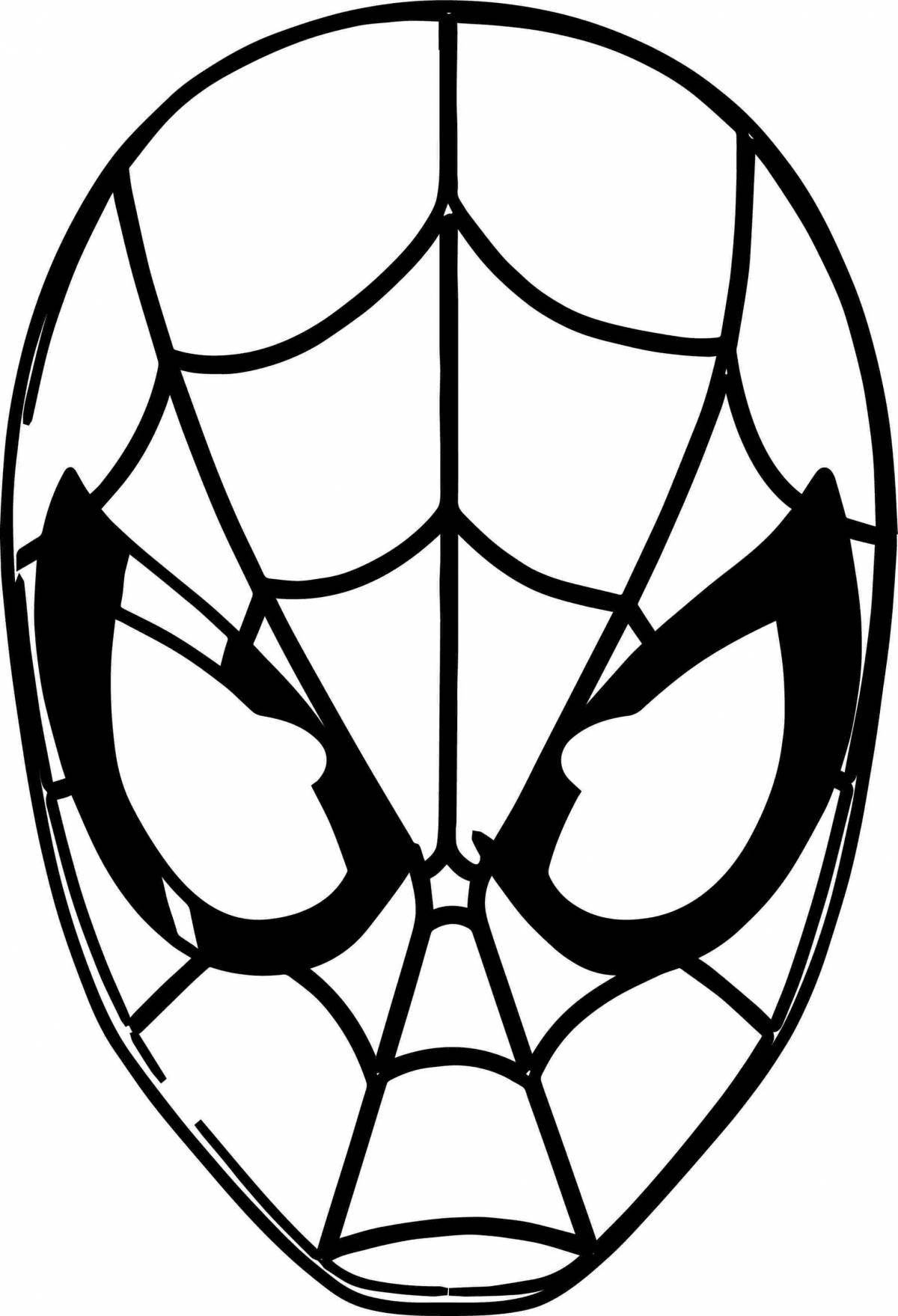 Colorful Spiderman mask coloring page