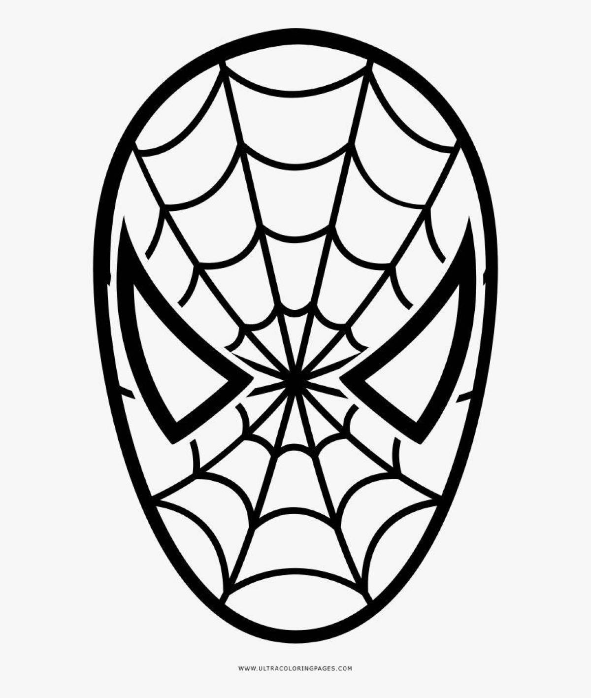 Spiderman's colorful mask coloring page