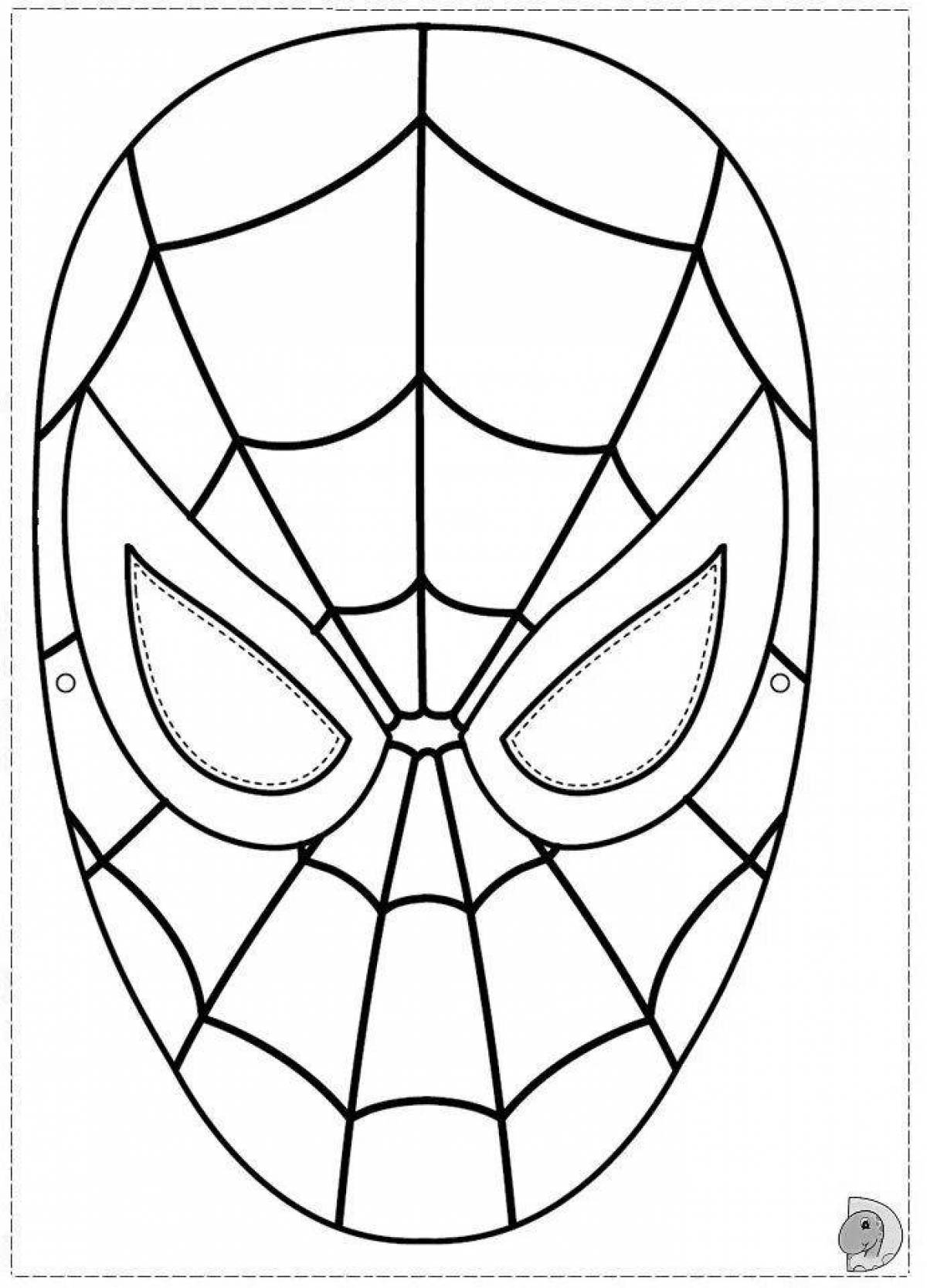 Смелая маска человека-паука раскраска