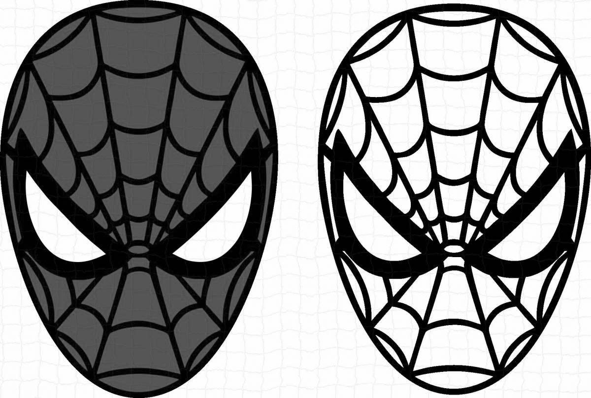 Spiderman glowing mask coloring page