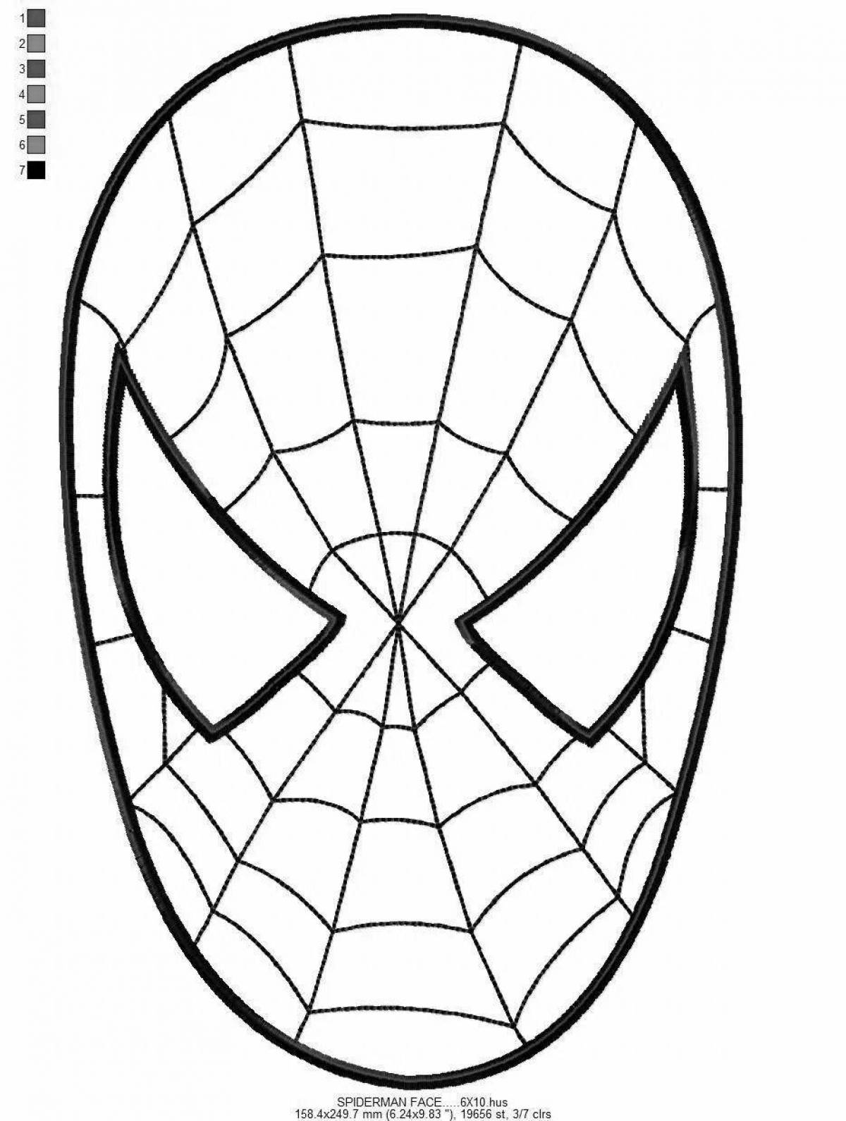 Spider-man shining mask coloring page