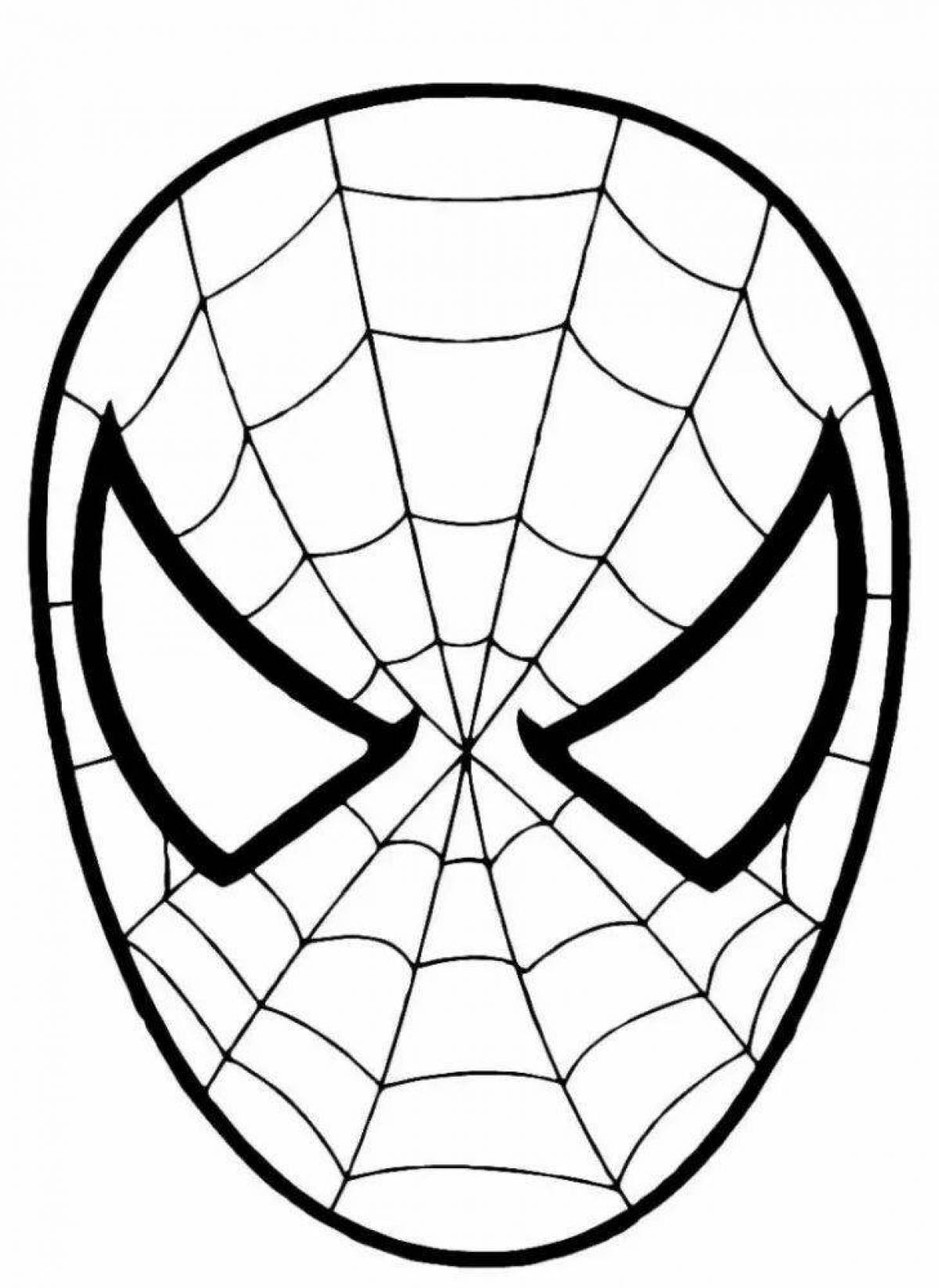 Dazzling Spiderman mask coloring page