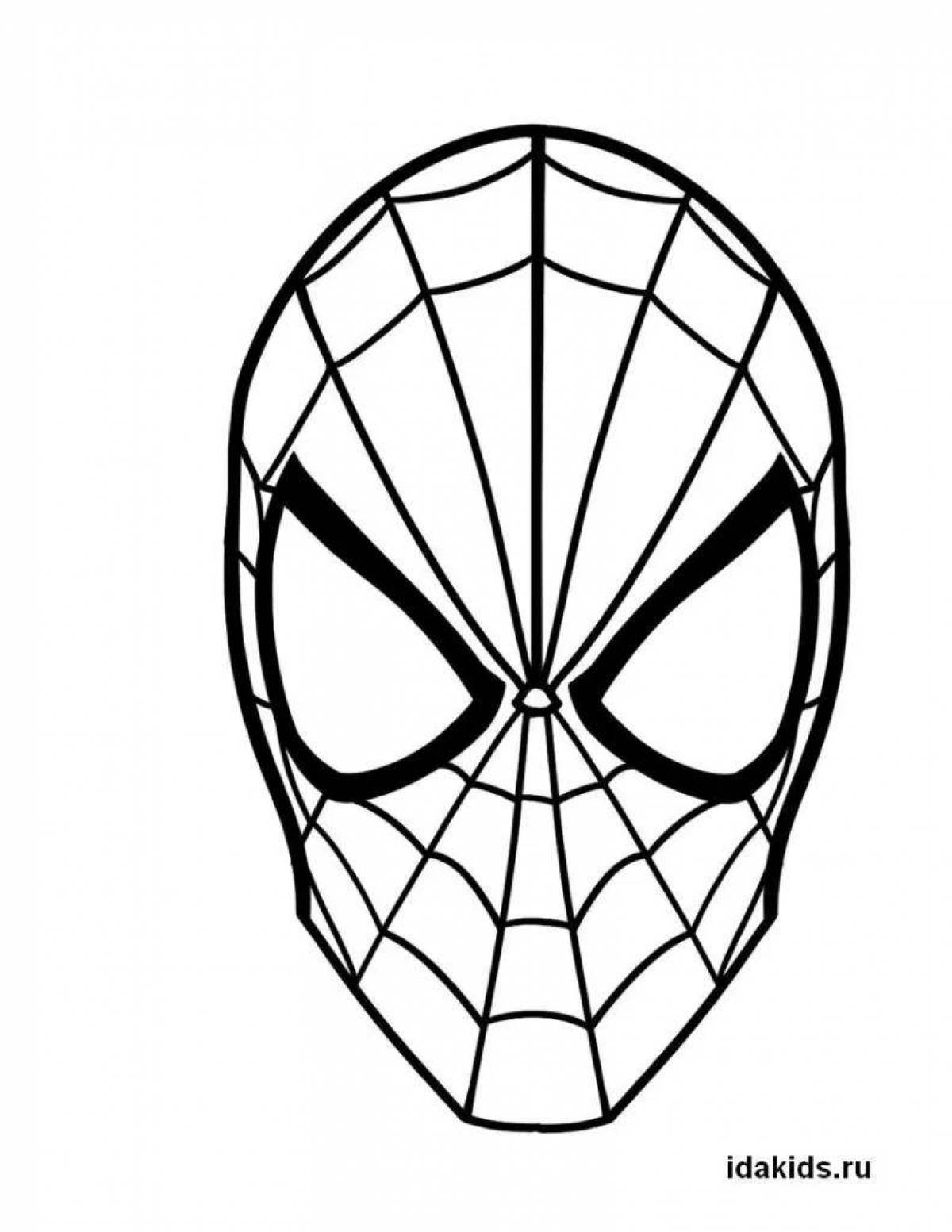 Раскраска интенсивная маска человека-паука