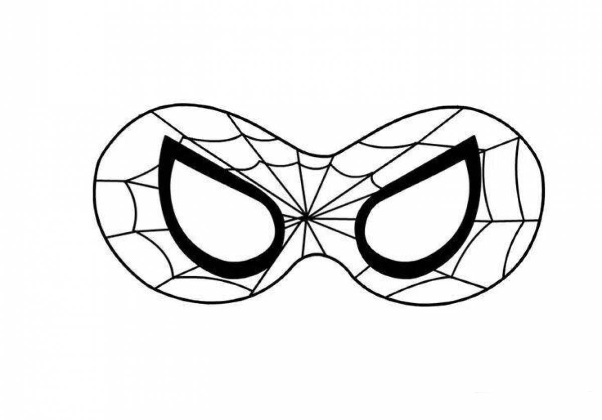Spiderman's mesmerizing mask coloring page