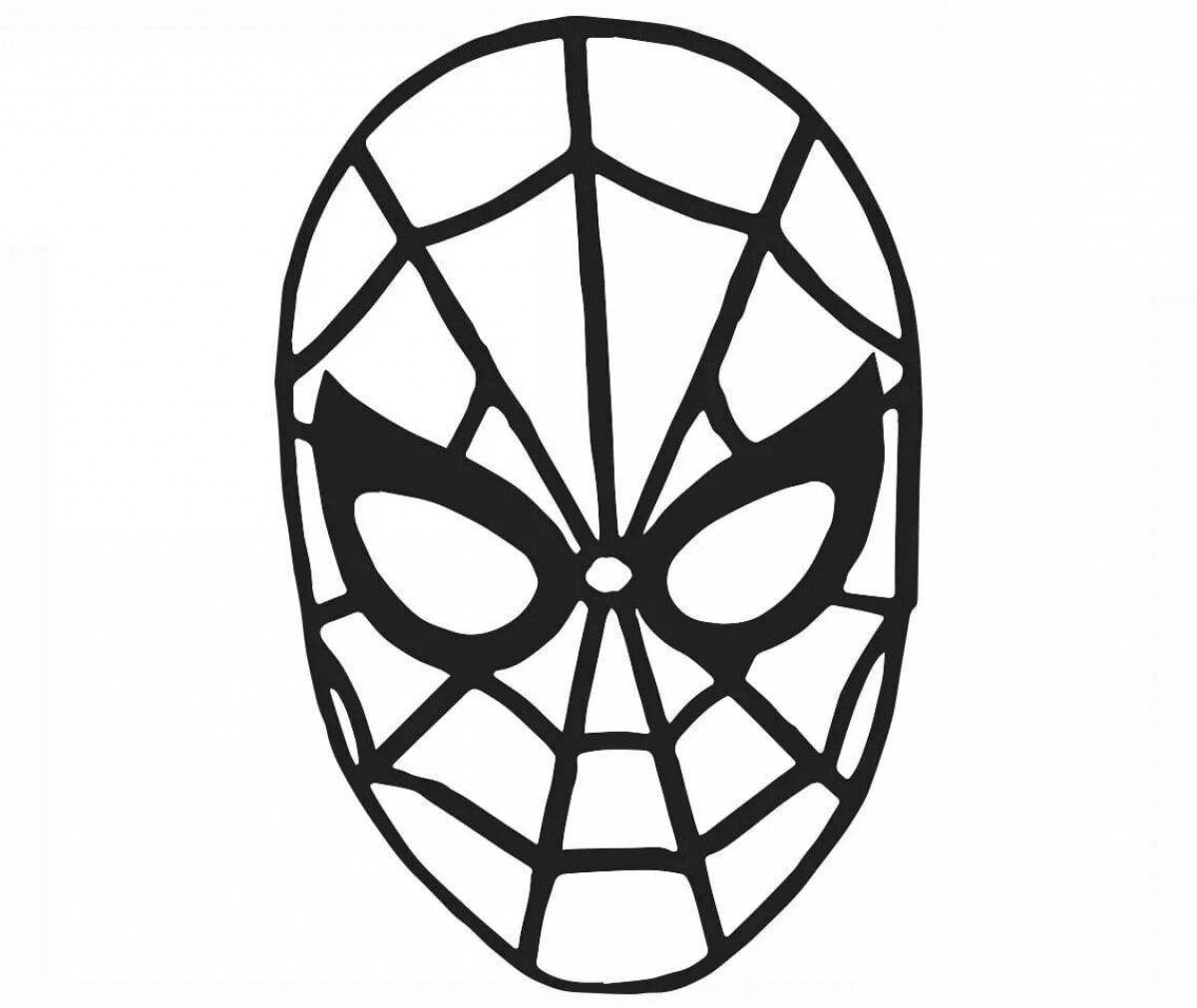 Раскраска маска очаровательного человека-паука
