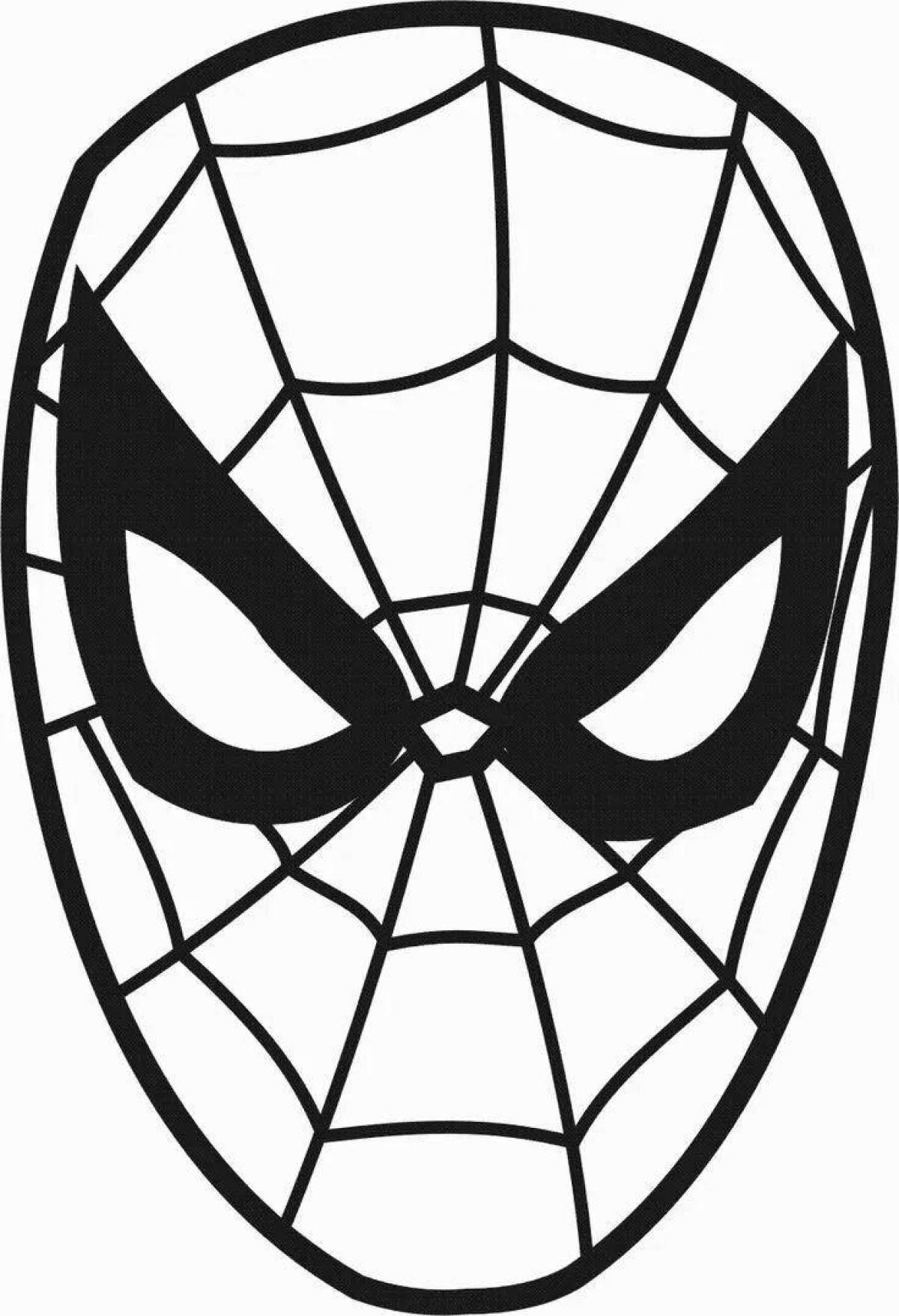 Раскраска забавная маска человека-паука