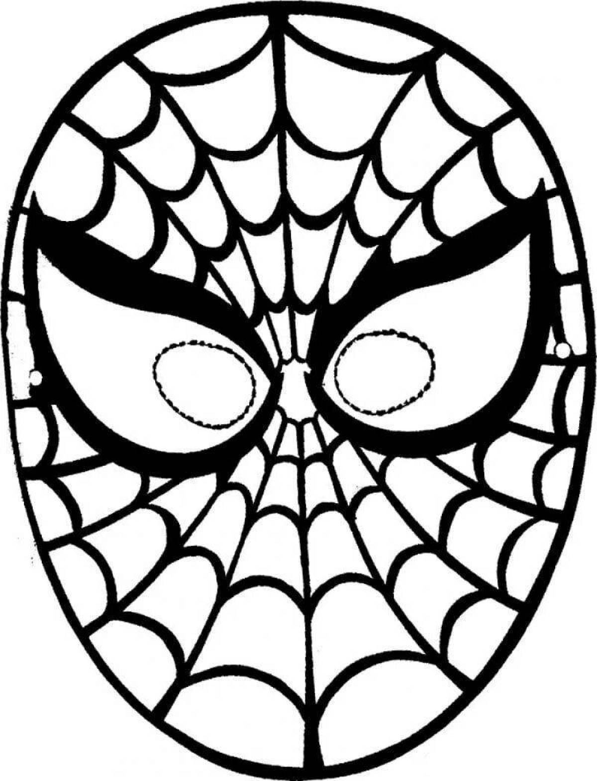 Раскраска юмористическая маска человека-паука