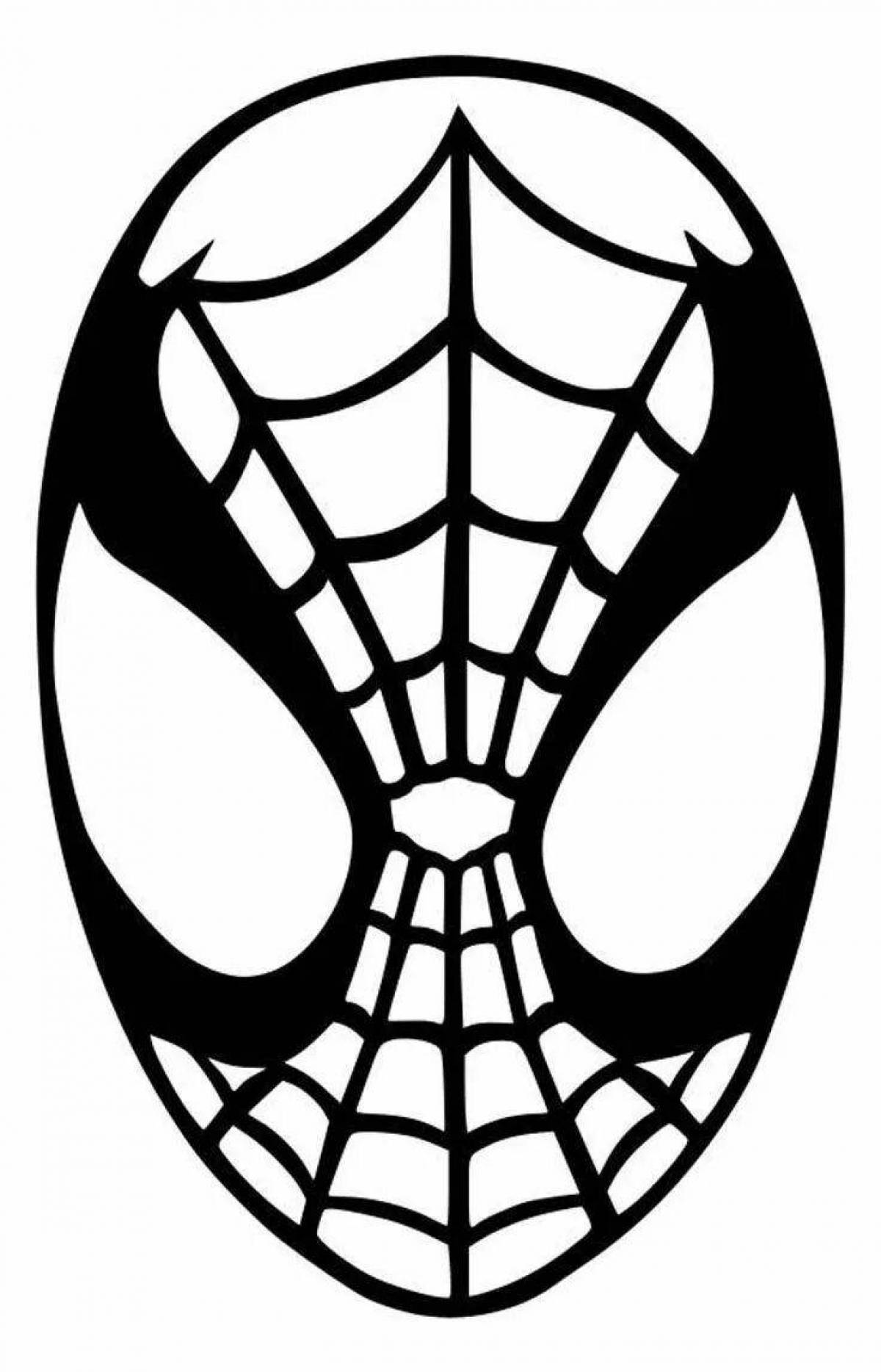 Spider-Man funny mask coloring page