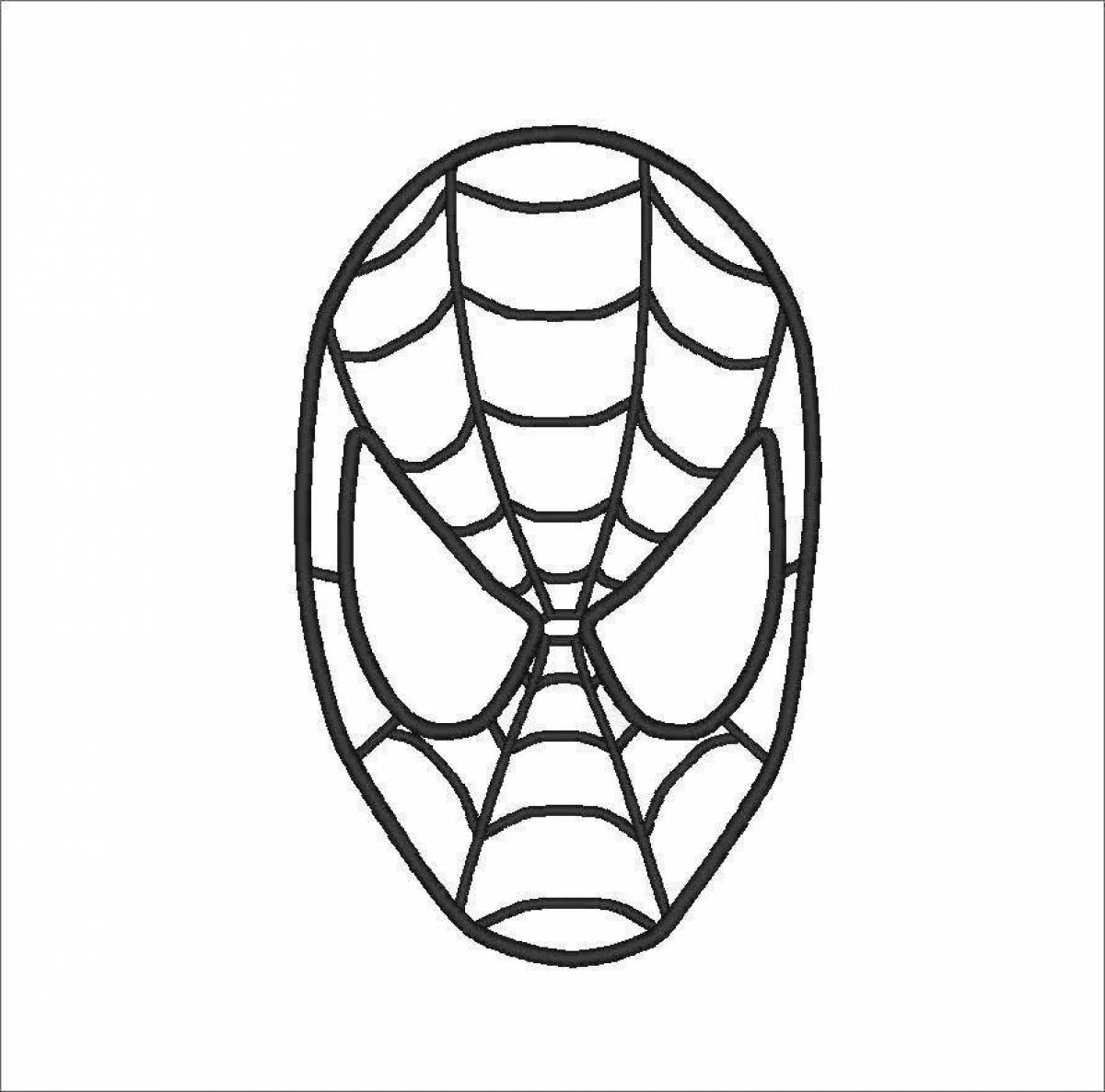 Раскраска динамическая маска человека-паука