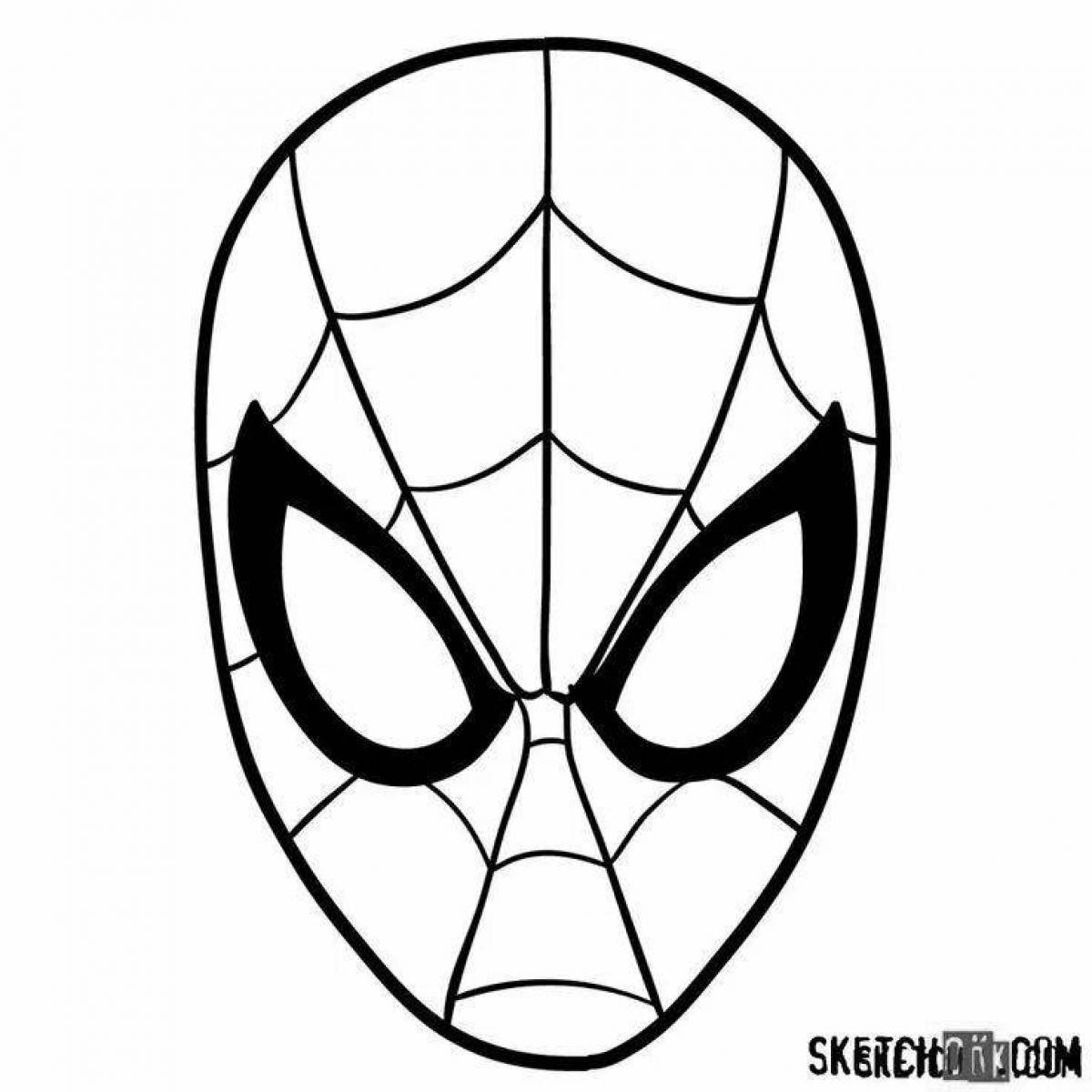 Spiderman animated mask coloring page