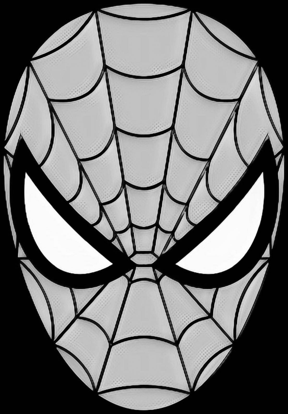 Раскраска энергичная маска человека-паука