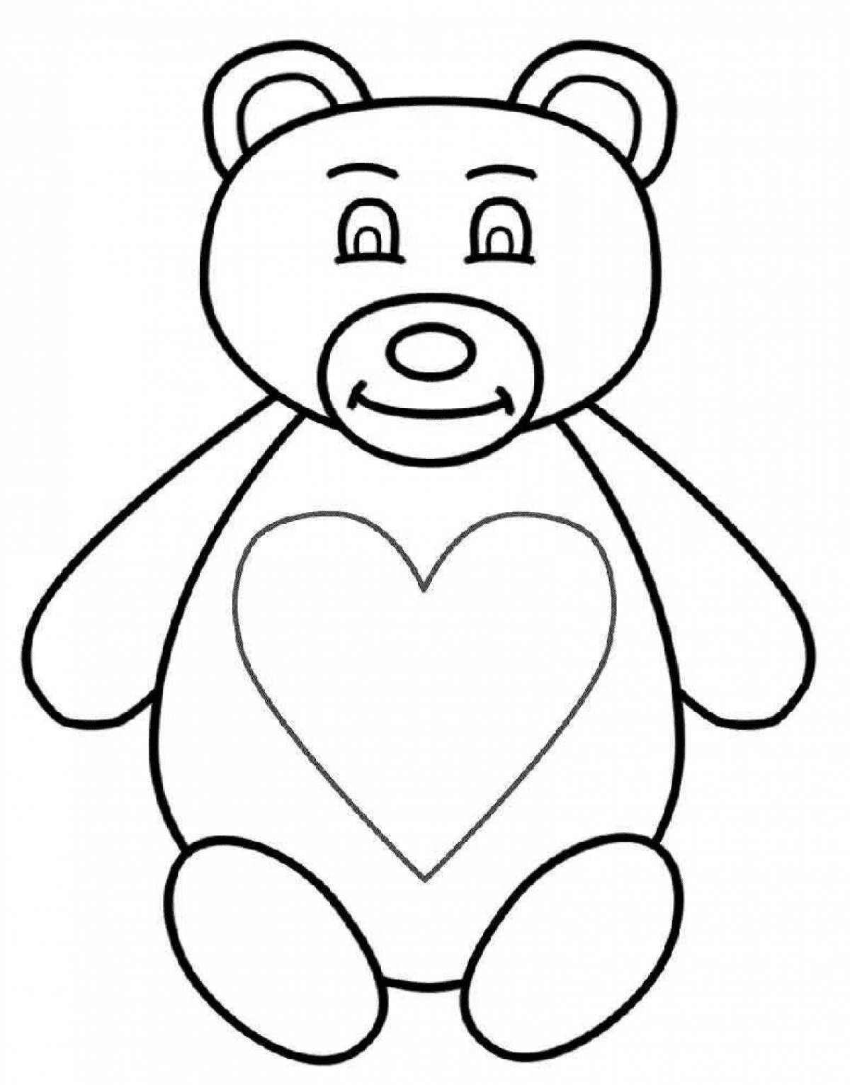 Excited bear coloring page
