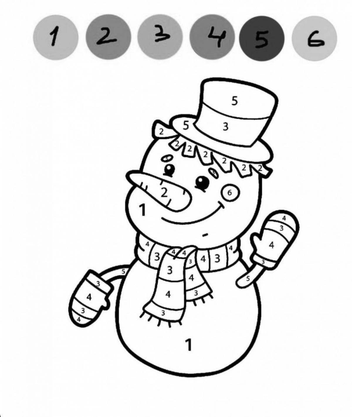 Снеговик по номерам #7