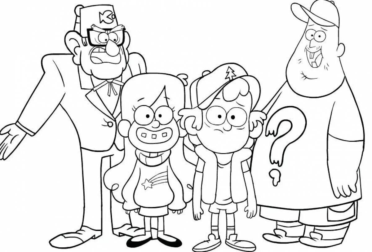 Coloring bright dipper and mabel