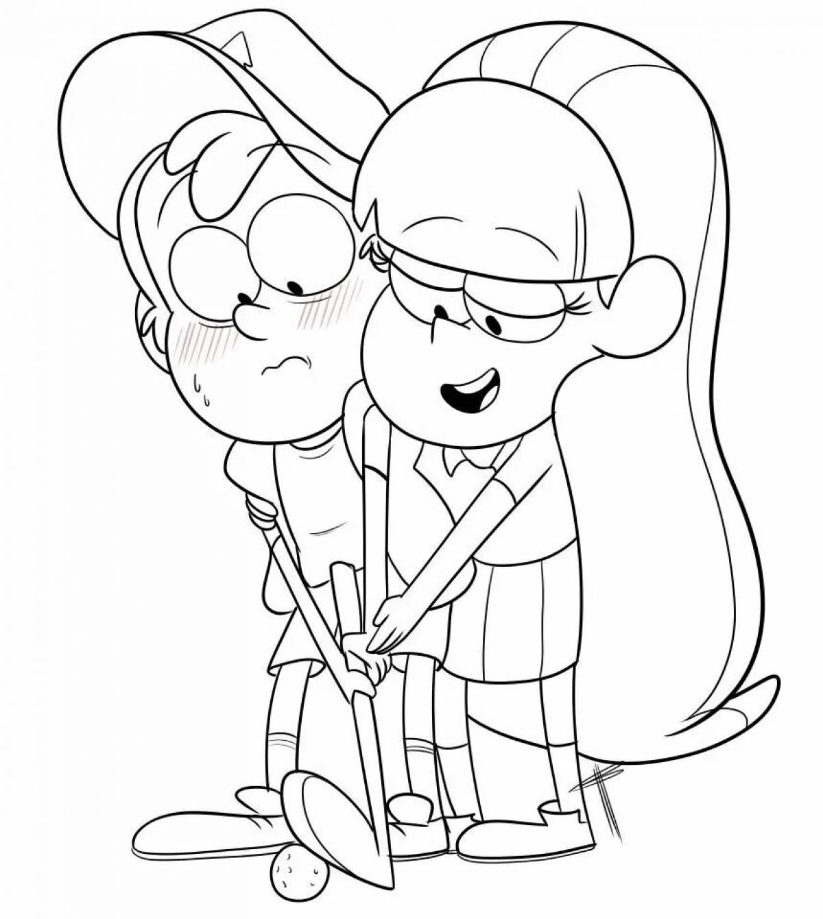 Charming dipper and mabel coloring