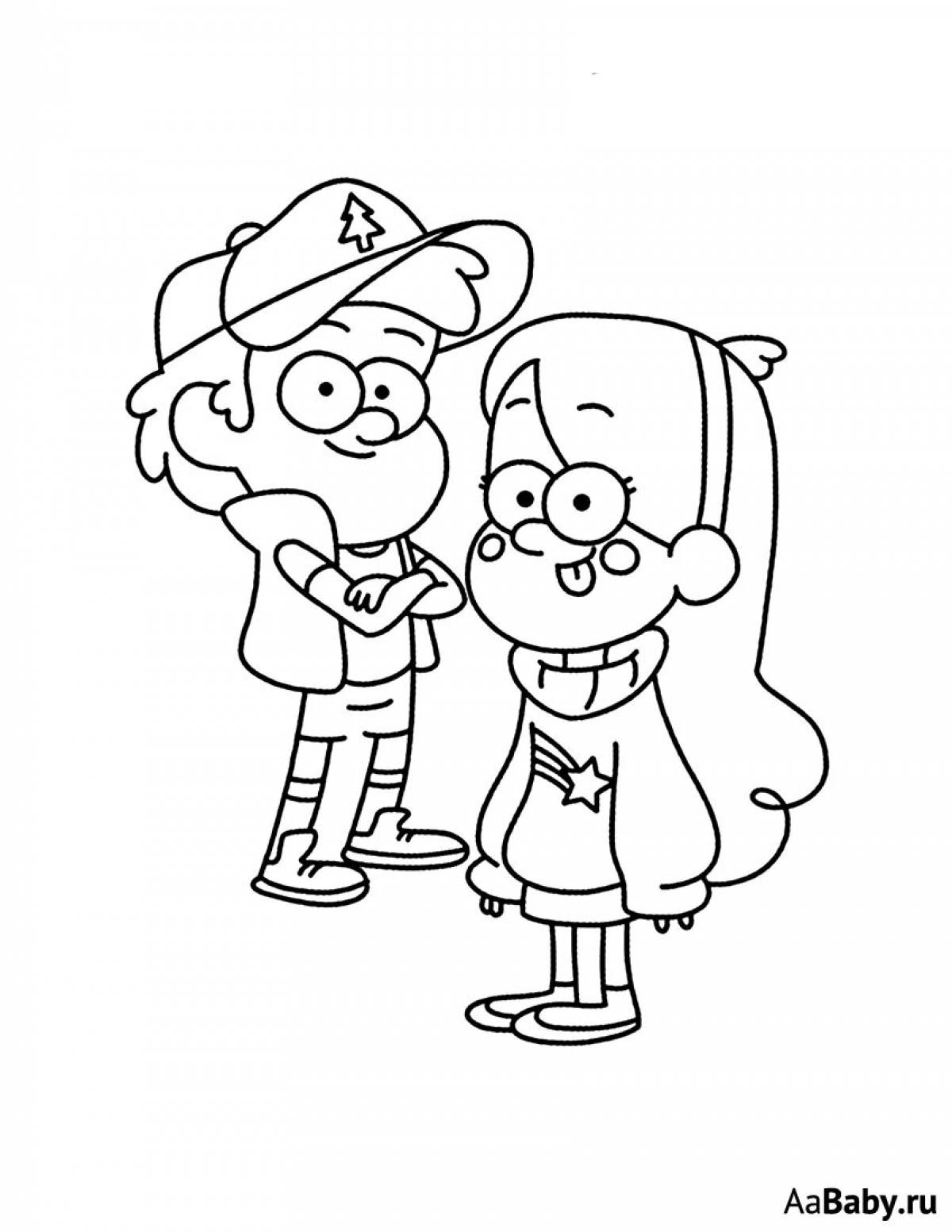 Crazy colors dipper and mabel coloring pages
