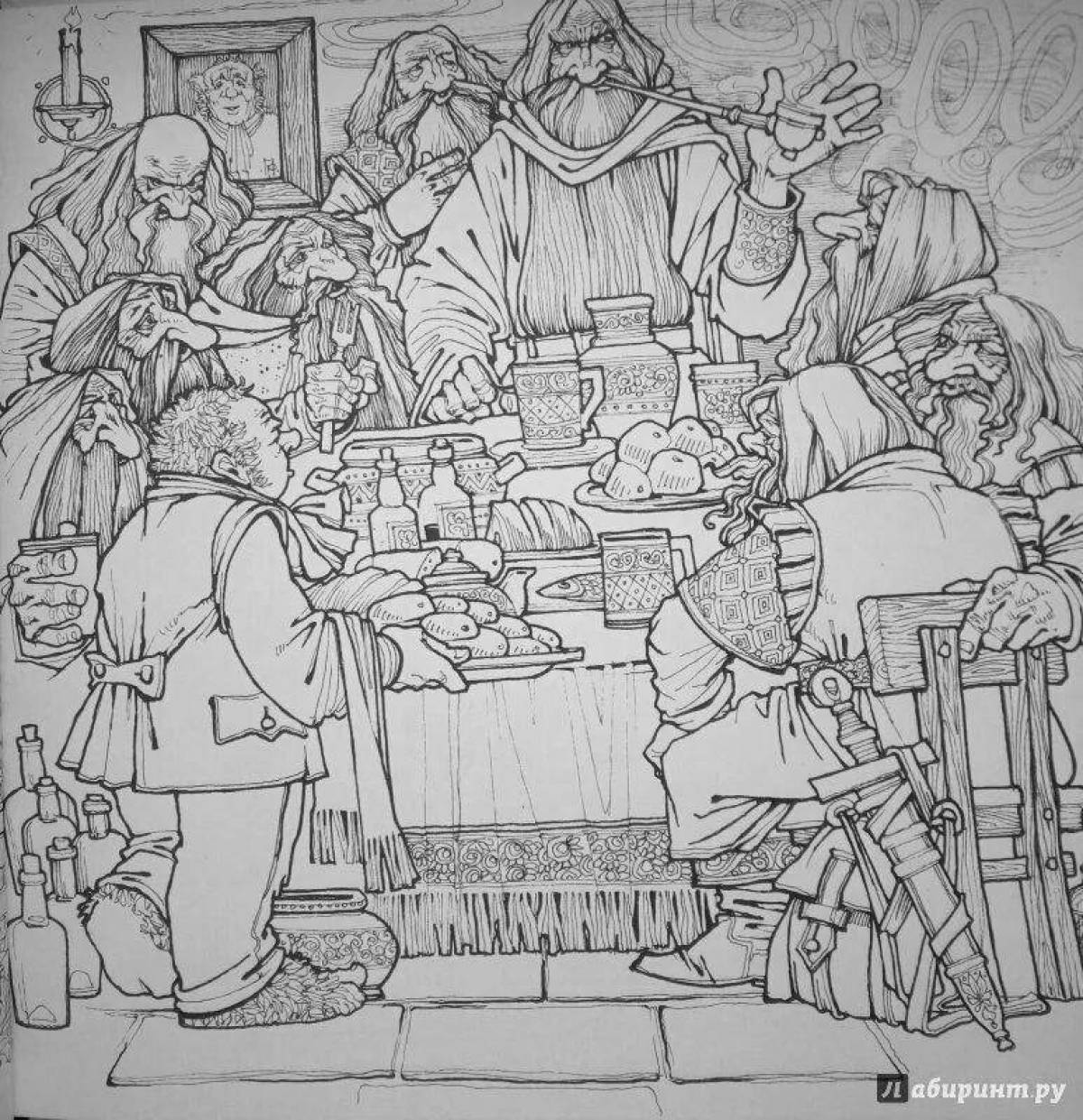 Эффектная раскраска волшебного мира средиземья