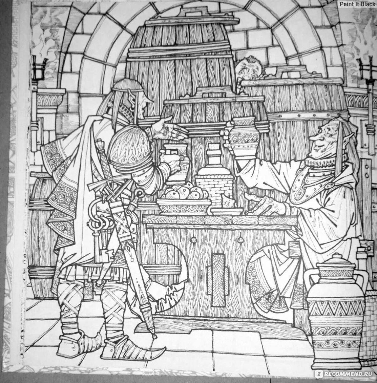 Увлекательная раскраска волшебного мира средиземья