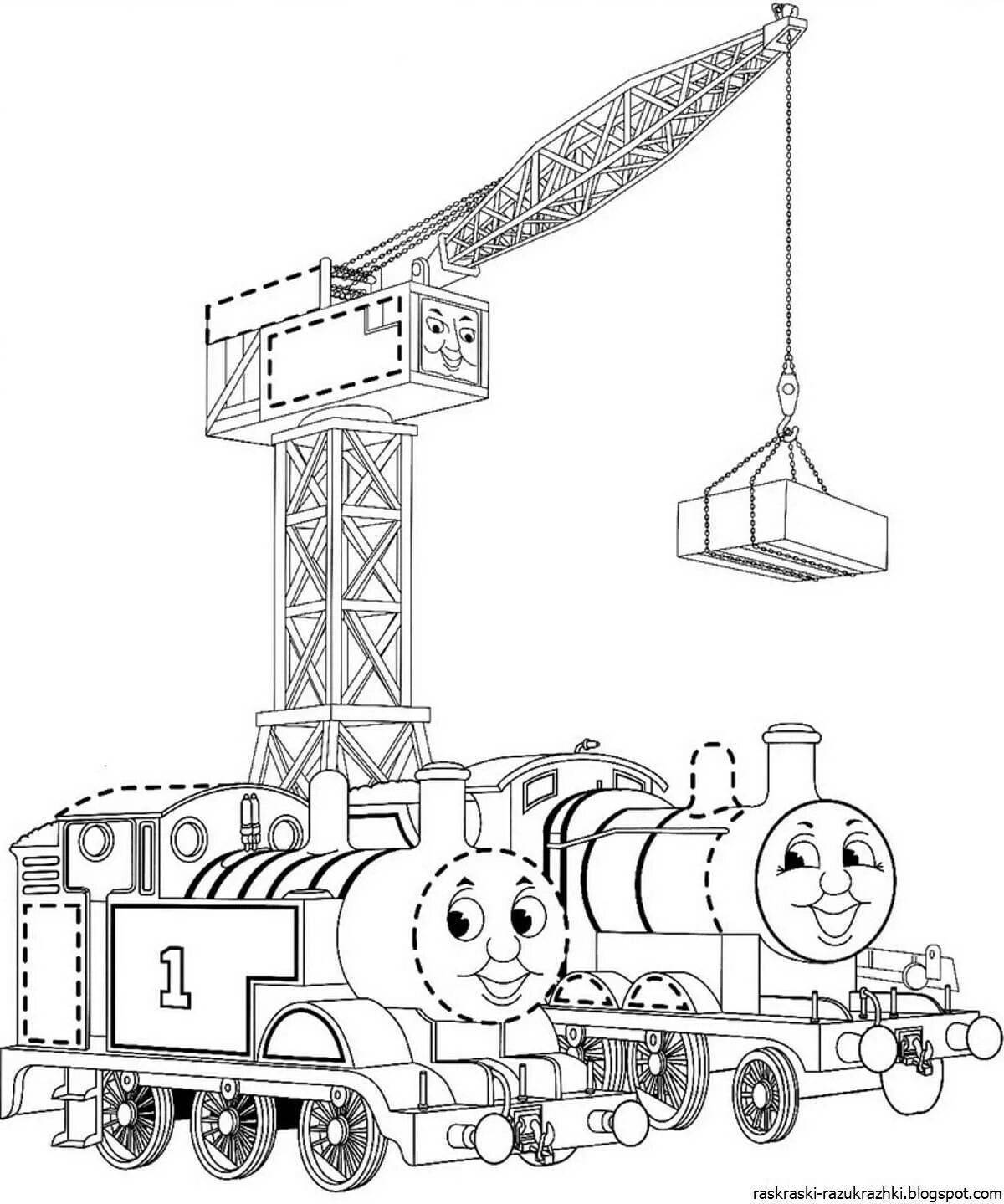 Color Animated Crane Coloring Page for Kids