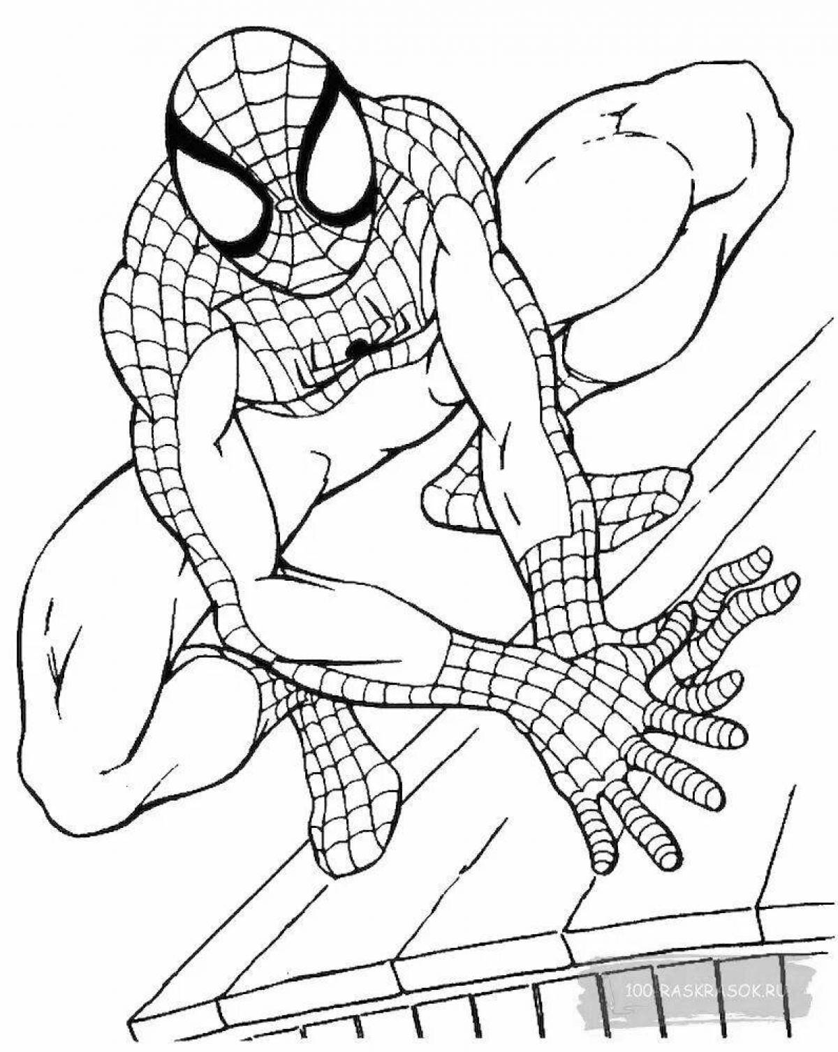 Excellent spiderman coloring page for kids