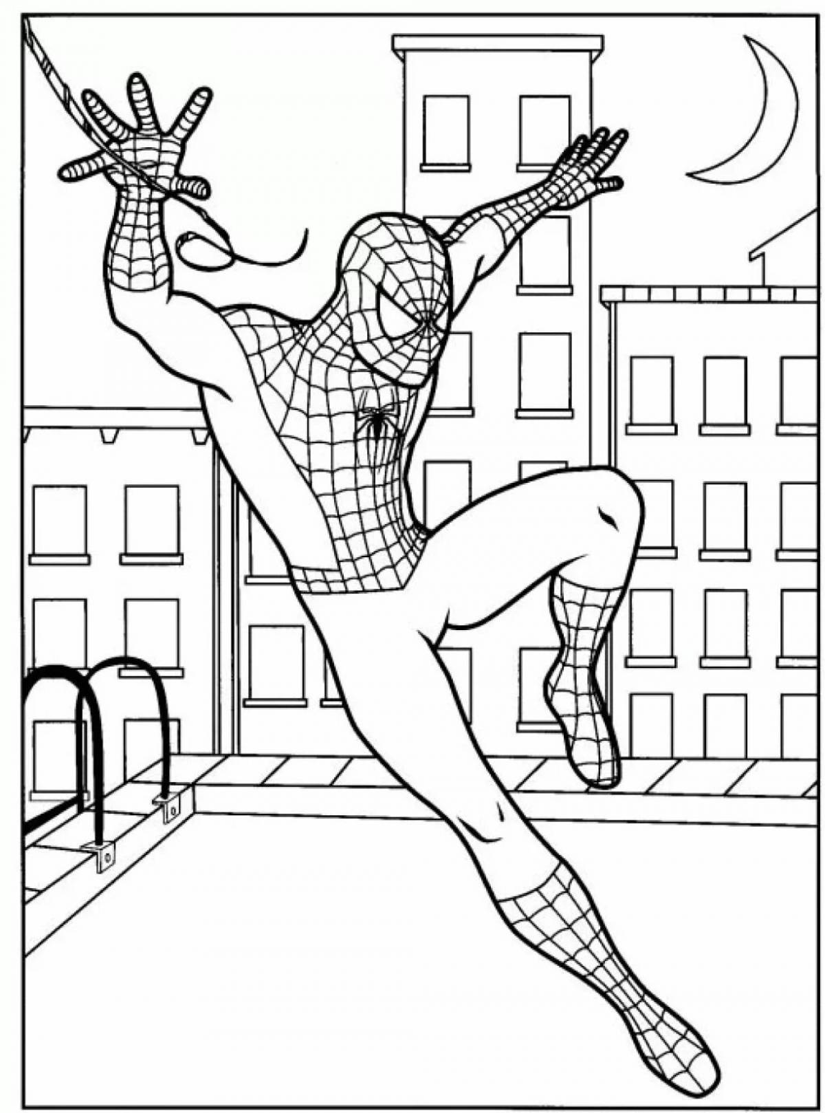 Impressive coloring book of spider-man for kids