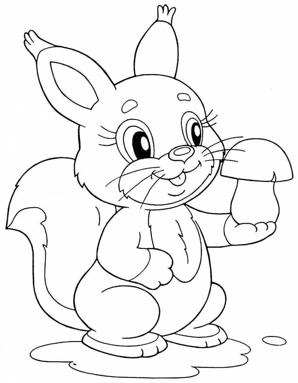 Adorable animal coloring book for kids