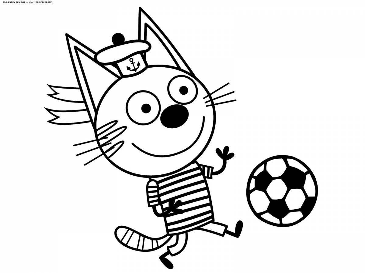 Fantastic three cat coloring pages for kids