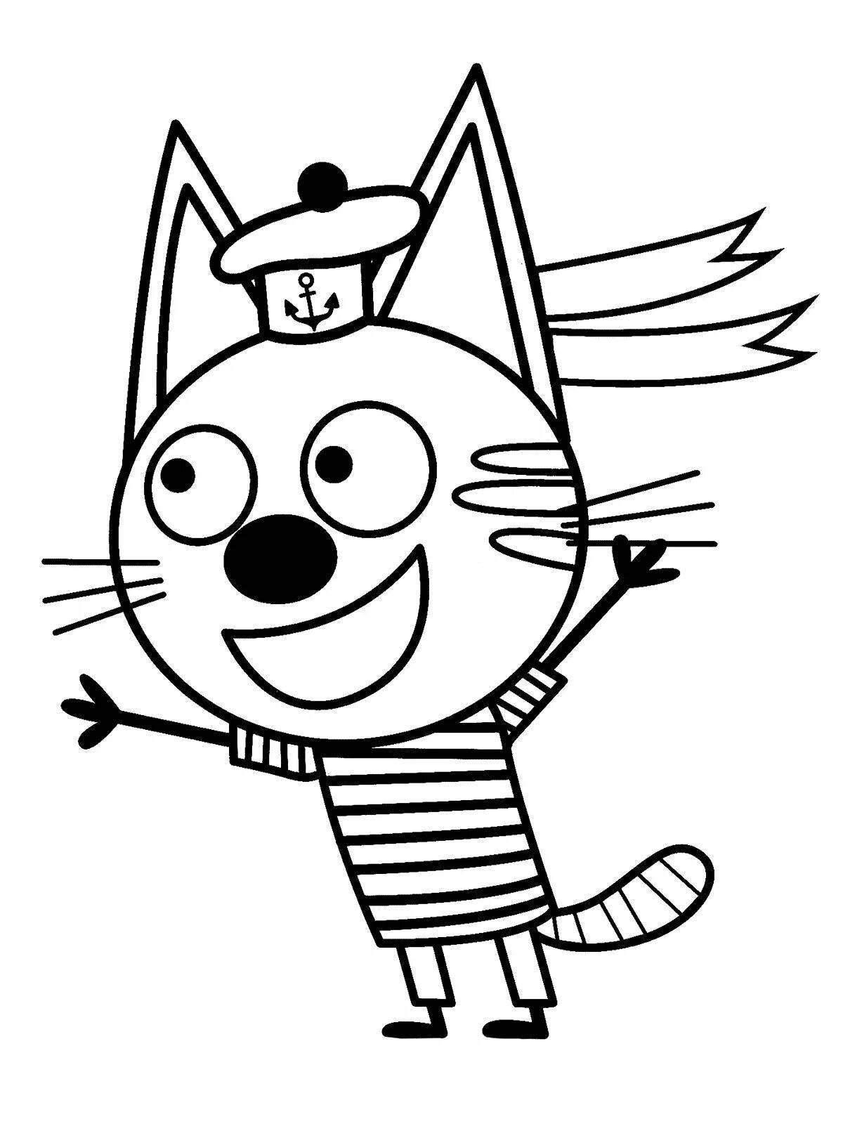 Children's three cats coloring book for kids