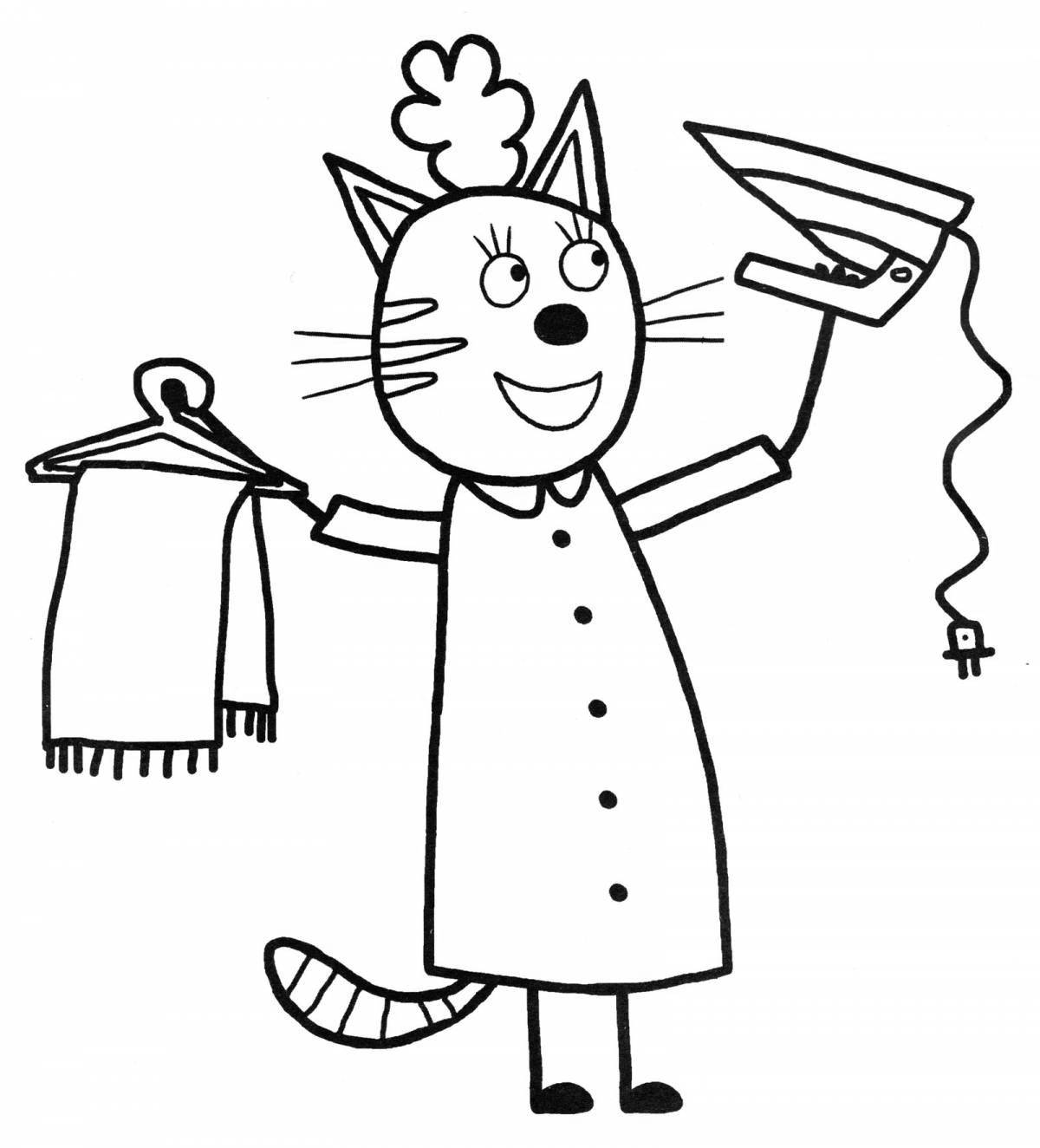 Three cats holiday coloring book for kids