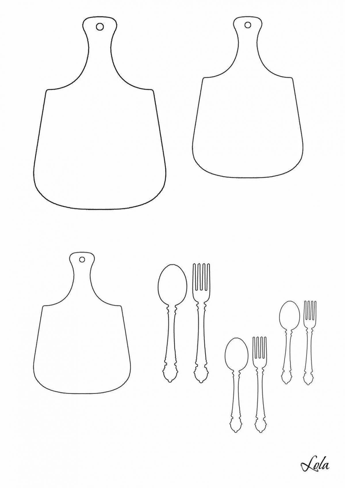 Photo Colorful cutting board coloring book for kids