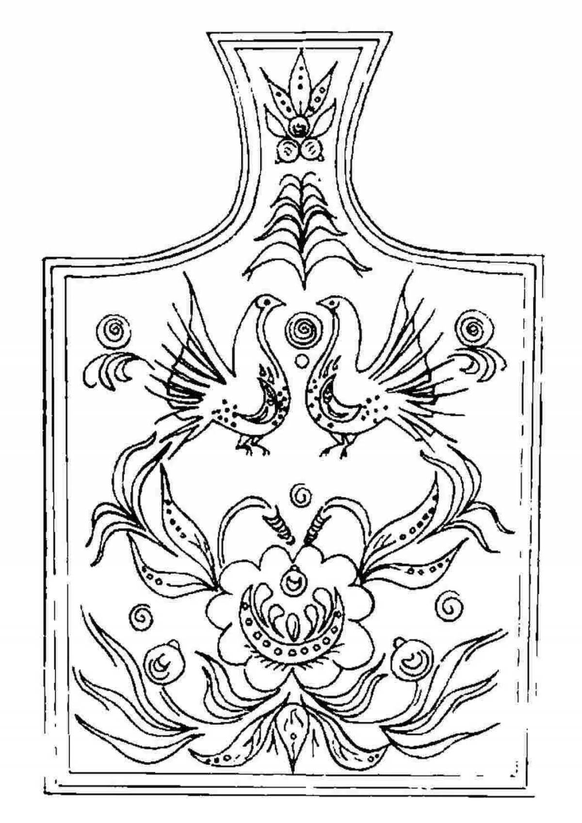 Доска-раскраска разделочная Гжель (с красками) (арт. 25712)