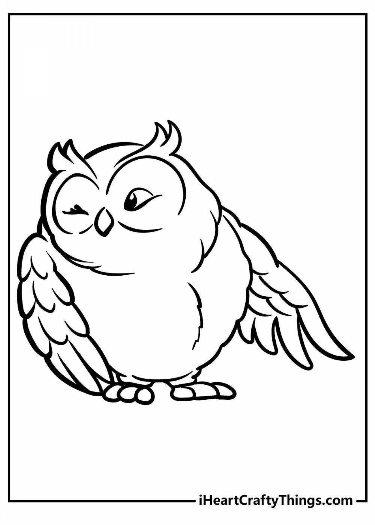 Fun coloring book snowy owl for the little ones
