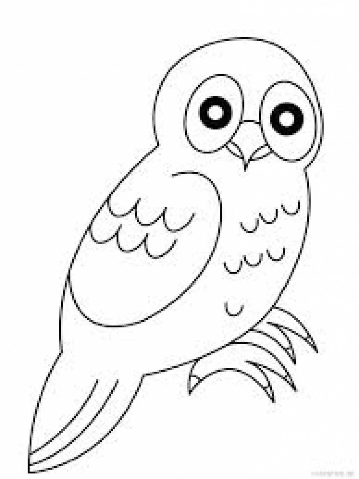 Joyful snowy owl coloring book for kids