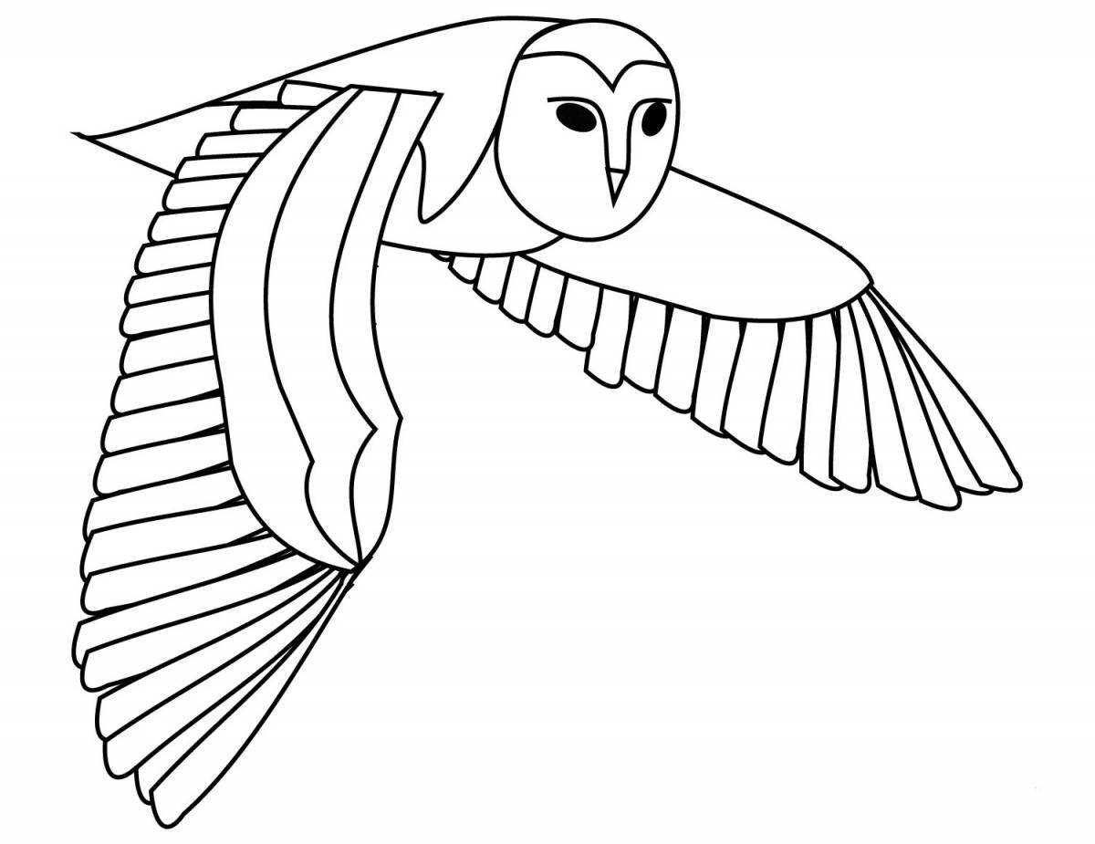Чудесная раскраска полярная сова для дошкольников