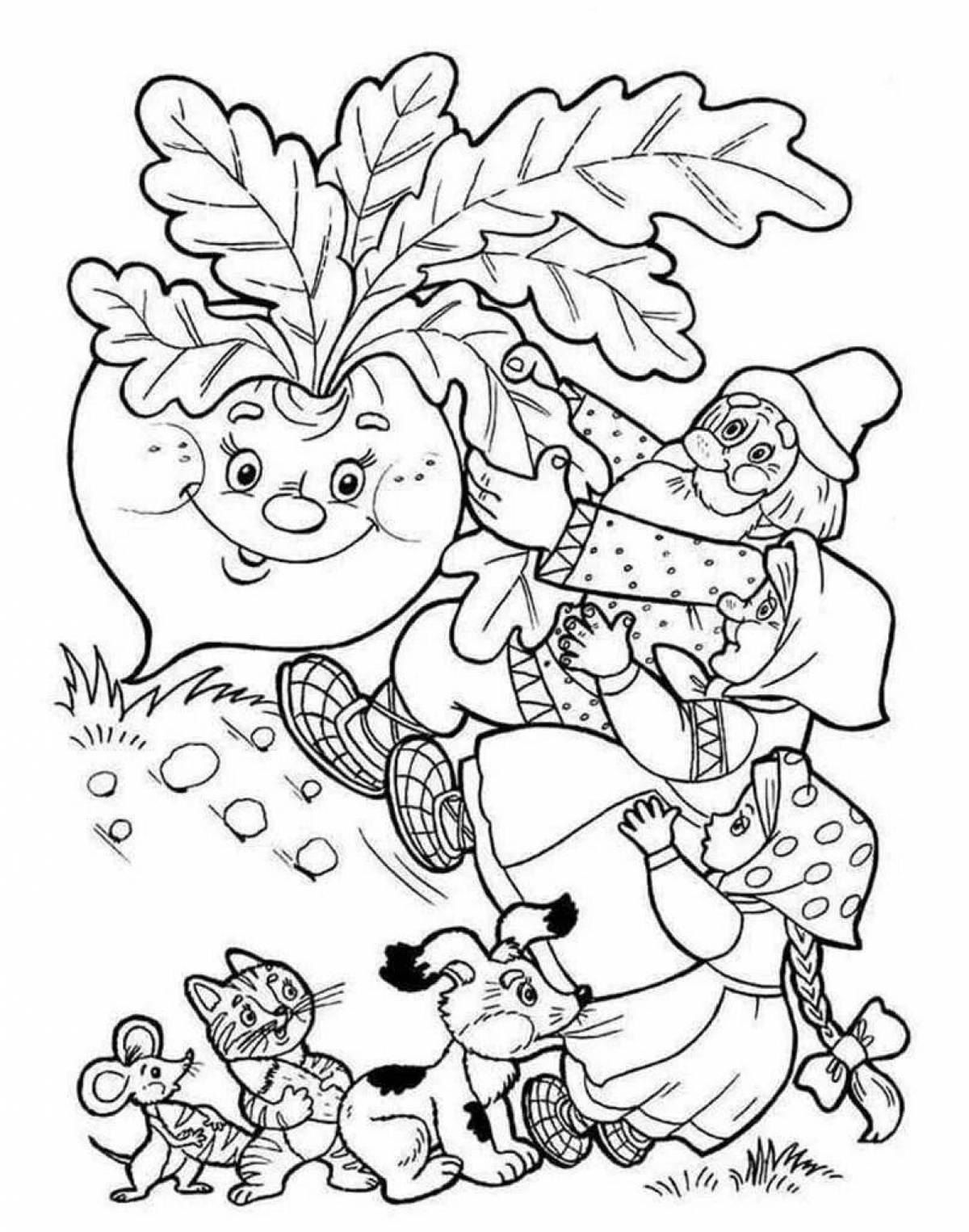Beautiful turnip coloring page for the little ones