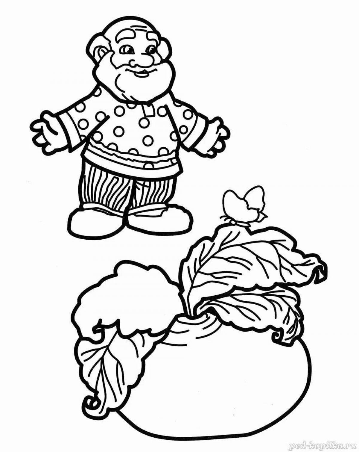 Photo Radiant turnip coloring book for kids