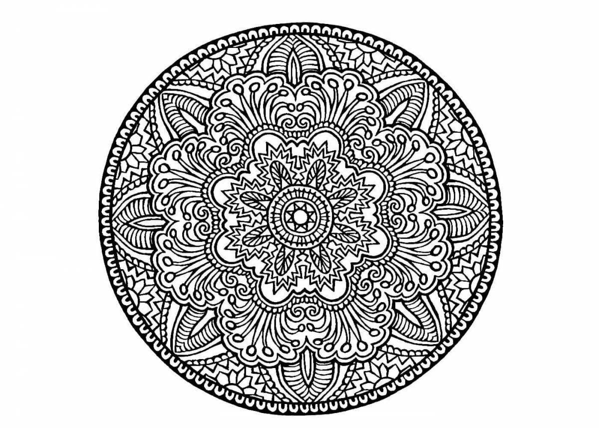 Colourful anti-stress mandala coloring pages for kids