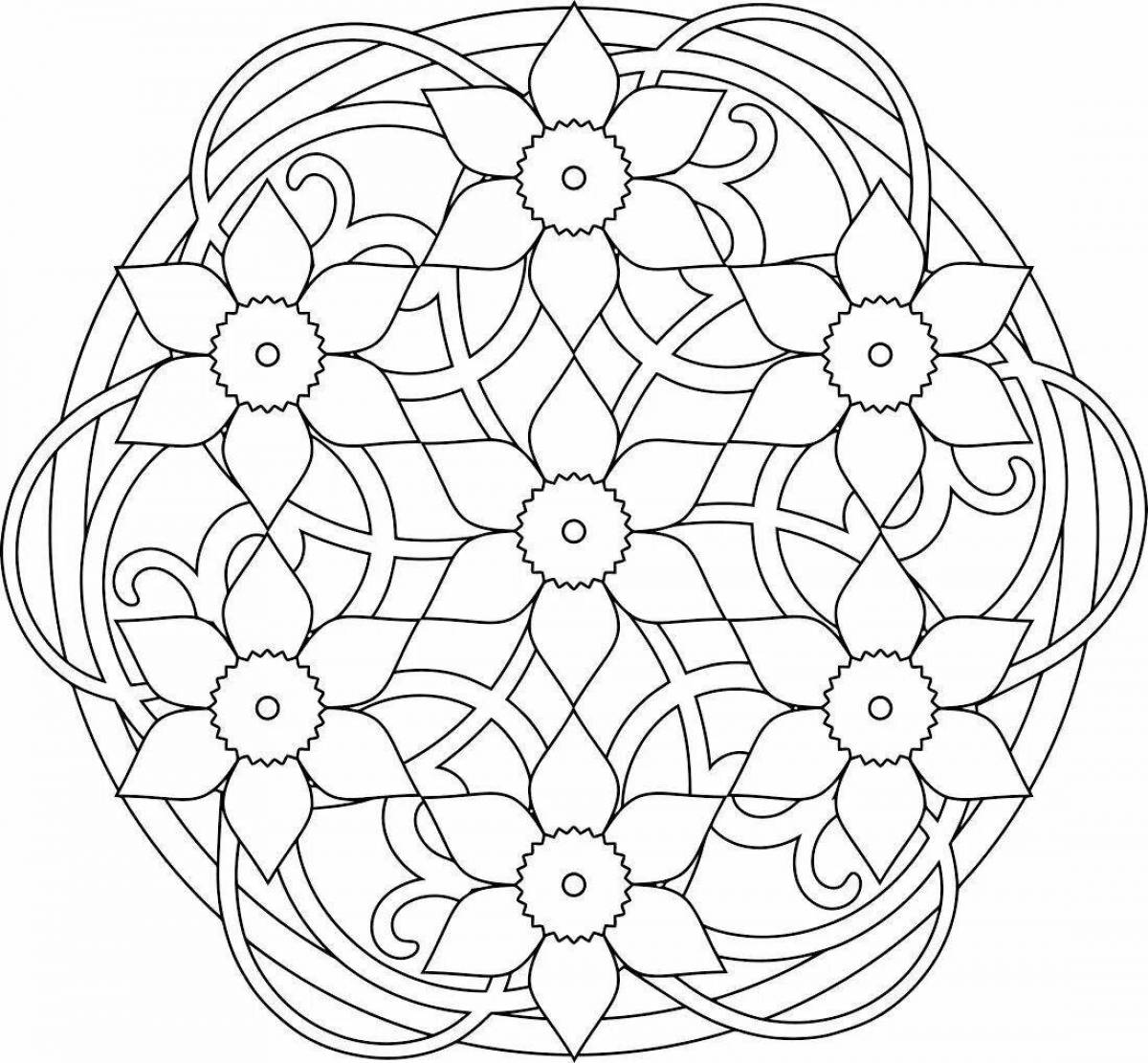 Adorable anti-stress mandala coloring pages for kids