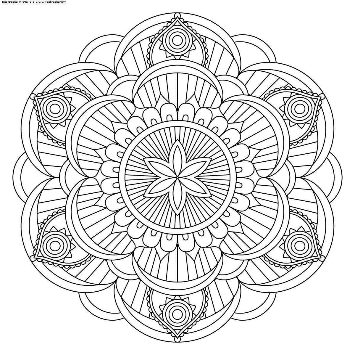 Inspirational anti-stress mandala coloring pages for kids