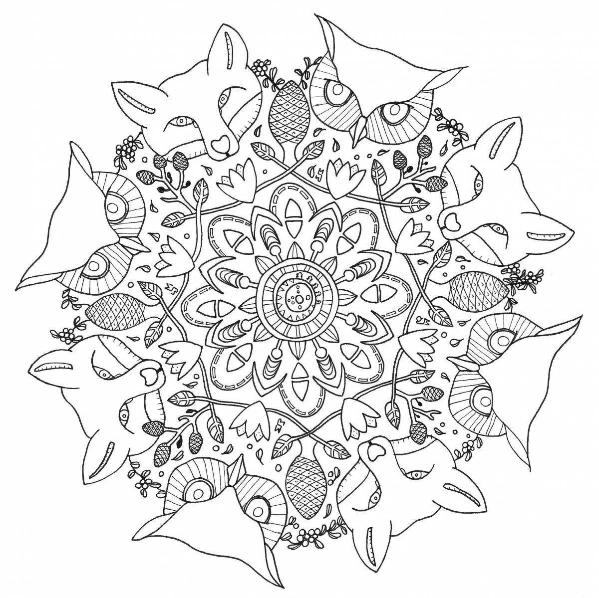 Exquisite anti-stress mandala coloring pages for kids
