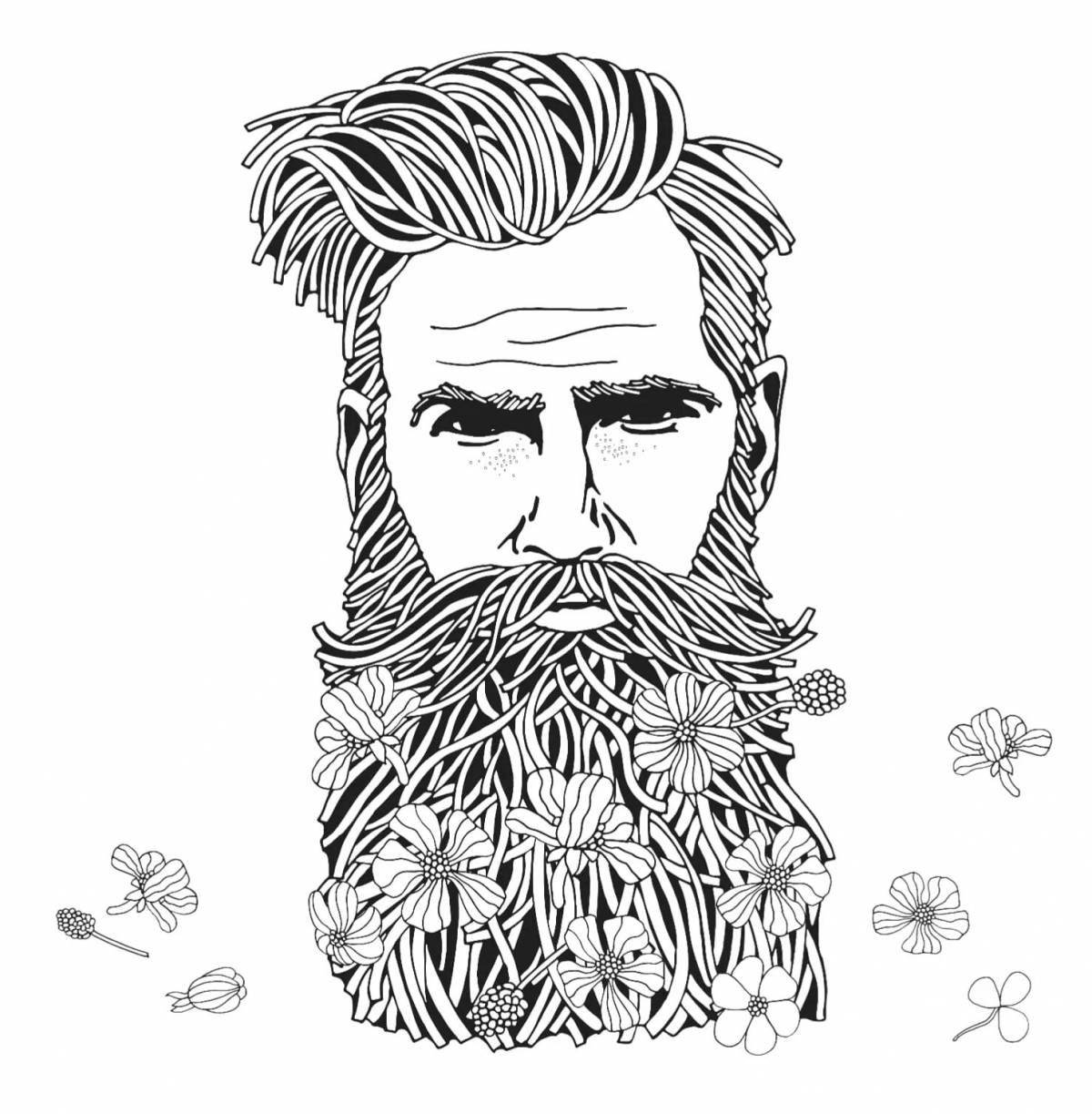 Innovative bodo beard coloring page for kids